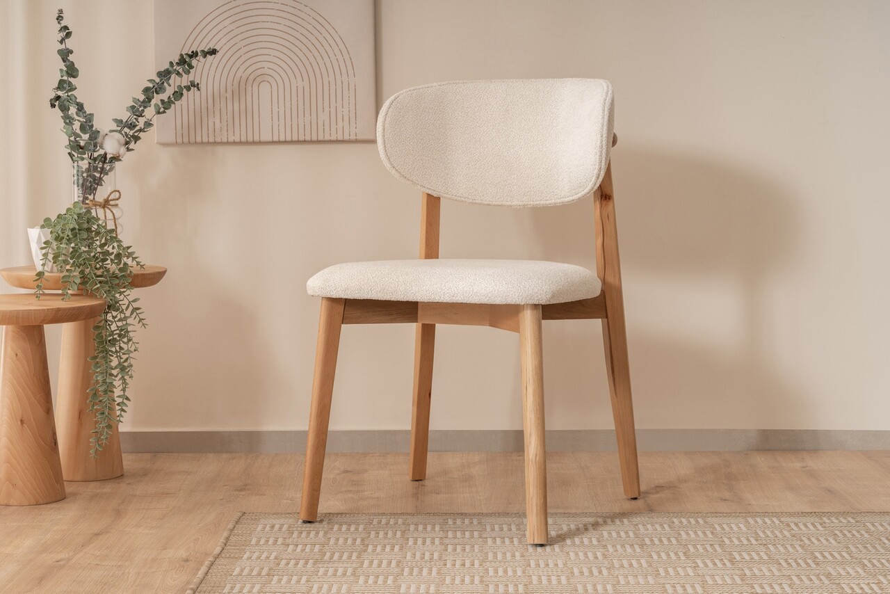 Scaun, Hanah Home, Lugias, 52x84x52 cm, Fag / Alb - imagine 4